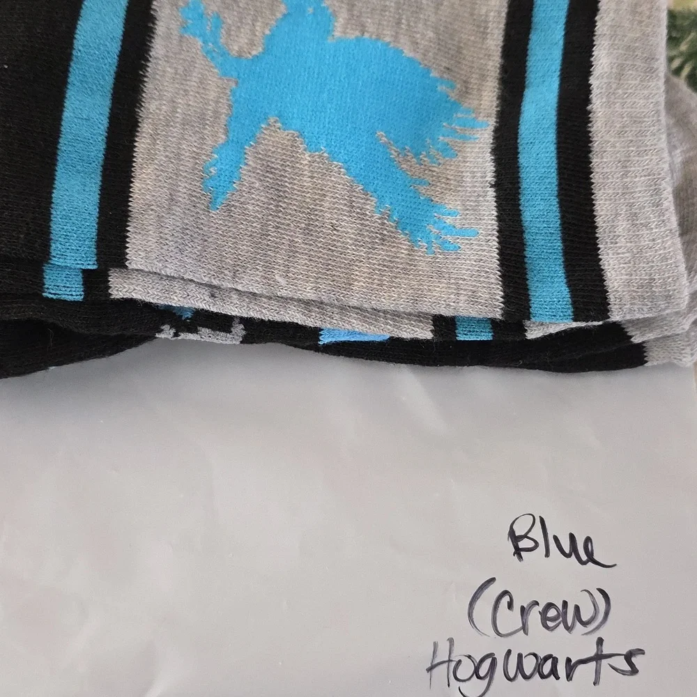 New! Harry Potter RavenClaw Crew/No Show Socks, Black/Blue
